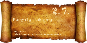 Murguly Taksony névjegykártya